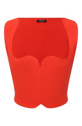 Женский топ из вискозы VERSACE оранжевого цвета по цене 68950 руб., арт. 1001990/1A00701 | Фото 1 Женский топ из вискозы VERSACE оранжевого цвета, арт. 1001990/1A00701 | Фото 1 (Материал подклада: Синтетический материал; Длина (для топов): Укороченные; Материал внешний: Вискоза; Стили: Гламурный)