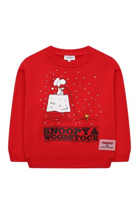 Детский хлопковый свитшот MARC JACOBS (THE) красного цвета по цене 9810 руб., арт. W15576 | Фото 1 Детский хлопковый свитшот MARC JACOBS (THE) красного цвета, арт. W15576 | Фото 1 (Рукава: Длинные; Материал внешний: Хлопок; Девочки Кросс-КТ: Толстовка-одежда)