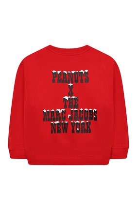 Детский хлопковый свитшот MARC JACOBS (THE) красного цвета по цене 9810 руб., арт. W15576 | Фото 2 Детский хлопковый свитшот MARC JACOBS (THE) красного цвета, арт. W15576 | Фото 2 (Рукава: Длинные; Материал внешний: Хлопок; Девочки Кросс-КТ: Толстовка-одежда)