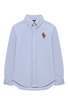 Детская хлопковая рубашка RALPH LAUREN голубого цвета по цене 7995 руб., арт. 323850930 | Фото 1 Детская хлопковая рубашка RALPH LAUREN голубого цвета, арт. 323850930 | Фото 1 (Материал внешний: Хлопок; Рукава: Длинные; Случай: Повседневный)