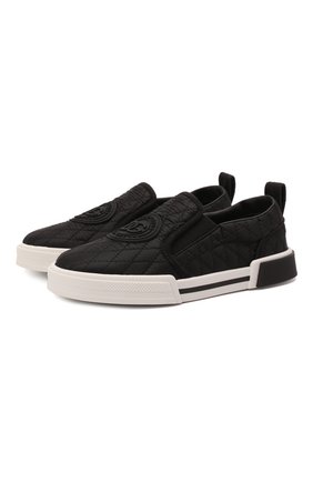 Детские текстильные слипоны DOLCE & GABBANA черного цвета по цене 22600 руб., арт. D11041/AQ320/29-36 | Фото 1 Детские текстильные слипоны DOLCE & GABBANA черного цвета, арт. D11041/AQ320/29-36 | Фото 1 (Материал внутренний: Натуральная кожа; Материал внешний: Текстиль)