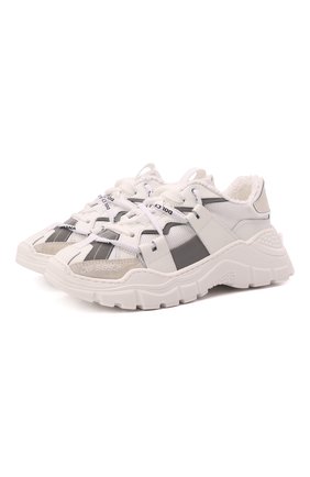 Детские кожаные кроссовки DOLCE & GABBANA белого цвета по цене 31550 руб., арт. DA5037/AQ669/29-36 | Фото 1 Детские кожаные кроссовки DOLCE & GABBANA белого цвета, арт. DA5037/AQ669/29-36 | Фото 1 (Материал внутренний: Текстиль; Материал внешний: Кожа)