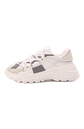 Детские кожаные кроссовки DOLCE & GABBANA белого цвета, арт. DA5037/AQ669/29-36 | Фото 2 (Материал внутренний: Текстиль; Материал внешний: Кожа; Стили: Гранж)