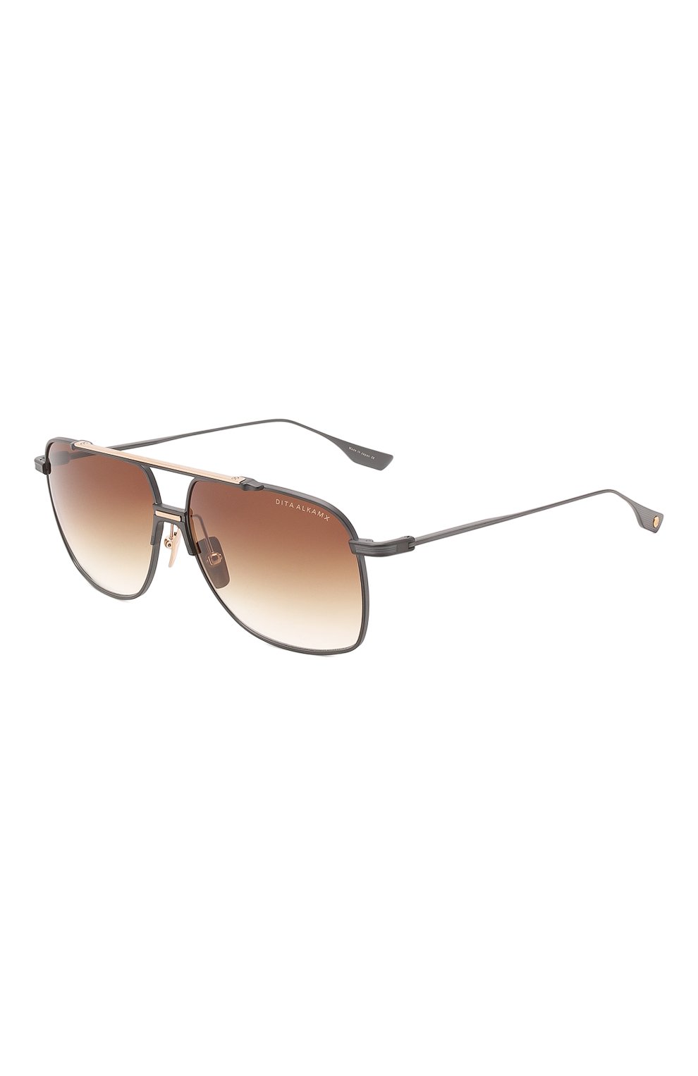 Мужские солнцезащитные очки DITA коричневого цвета, арт. ALKAMX/03 | Фото 1 (Тип очков: С/з; Очки форма: Авиаторы; Оптика Гендер: оптика-мужское)