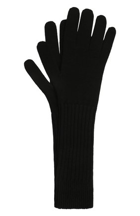 Женские шерстяные перчатки JIL SANDER черного цвета, арт. JPPT762535-WTY20408 | Фото 1 (Материал: Шерсть, Текстиль)