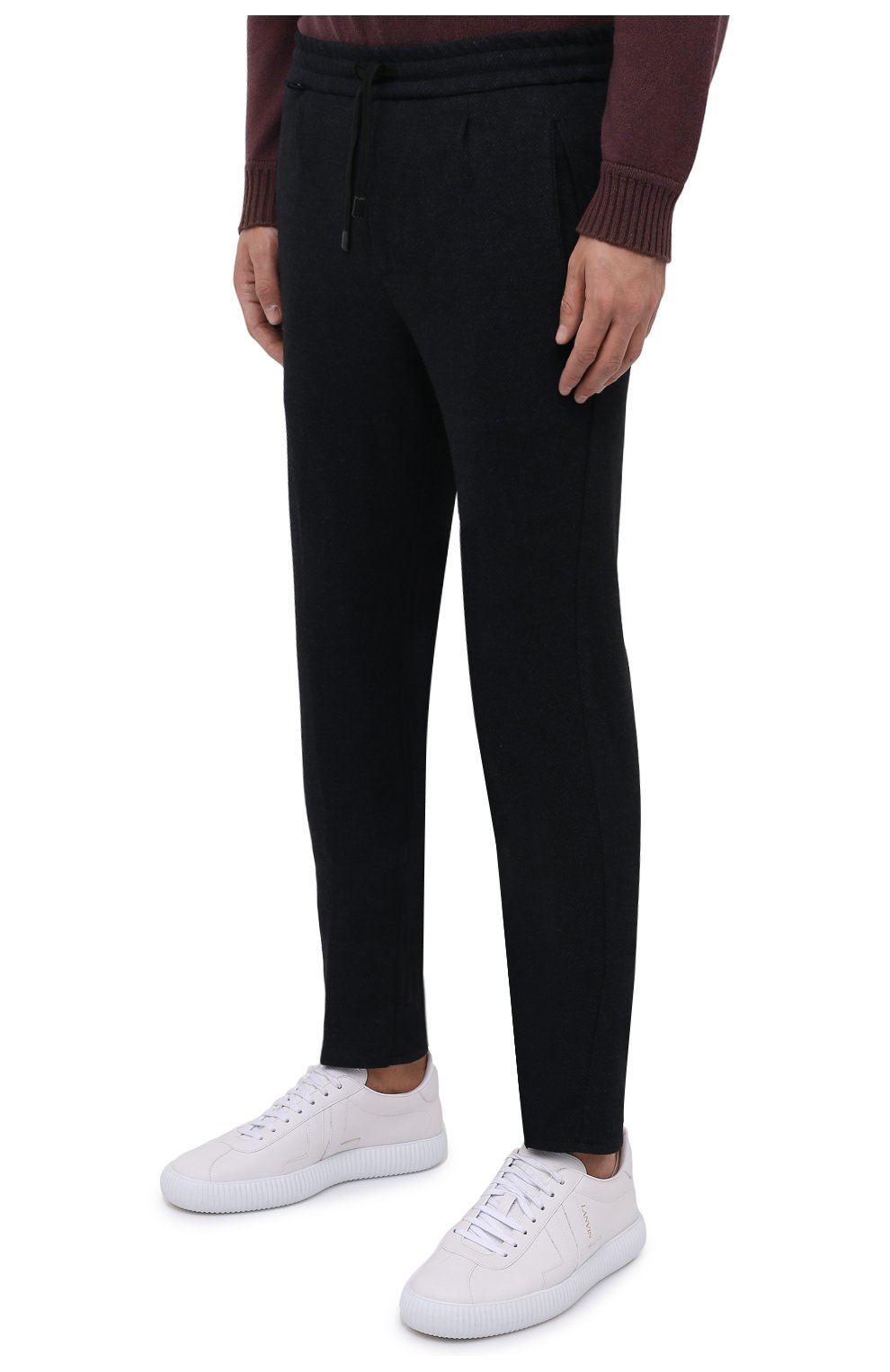 Мужские брюки из вискозы BERWICH темно-синего цвета, арт. SPIAGGIA RETR0/IW1077X | Фото 3 (Длина (брюки, джинсы): Стандартные; Случай: Повседневный; Материал внешний: Вискоза; Стили: Кэжуэл)