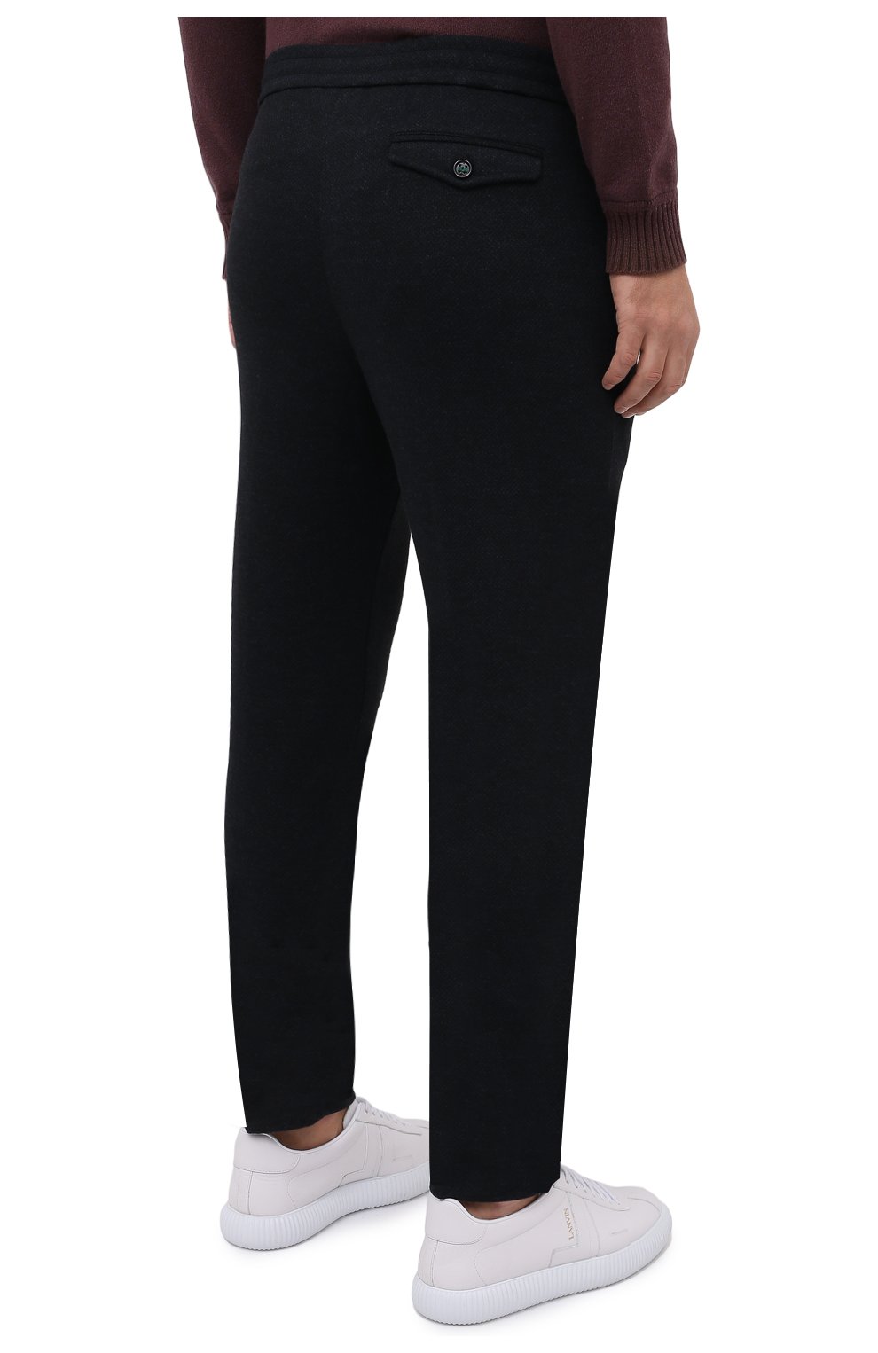 Мужские брюки из вискозы BERWICH темно-синего цвета, арт. SPIAGGIA RETR0/IW1077X | Фото 4 (Длина (брюки, джинсы): Стандартные; Случай: Повседневный; Материал внешний: Вискоза; Стили: Кэжуэл)