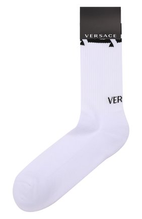 Мужские хлопковые носки VERSACE белого цвета по цене 6810 руб., арт. 1002630/1A01922 | Фото 1 Мужские хлопковые носки VERSACE белого цвета, арт. 1002630/1A01922 | Фото 1 (Материал внешний: Хлопок; Кросс-КТ: бельё)