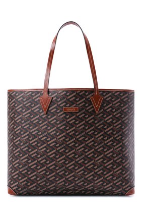 Мужская сумка-шопер la greca signature VERSACE коричневого цвета по цене 77400 руб., арт. 1001767/1A01444 | Фото 1 Мужская сумка-шопер la greca signature VERSACE коричневого цвета, арт. 1001767/1A01444 | Фото 1 (Материал: Экокожа; Размер: large)