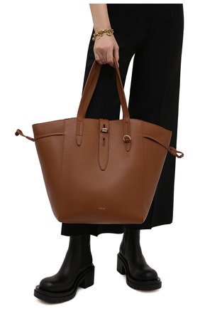 Женский сумка-тоут furla net FURLA коричневого цвета, арт. BZO5FUA/HSF000 | Фото 2 (Материал: Натуральная кожа; Сумки-технические: Сумки-шопперы; Размер: medium)