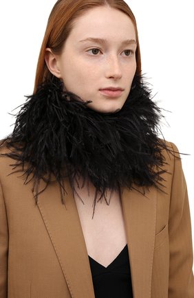 Женское чокер c отделкой перьями SAINT LAURENT черного цвета по цене 66750 руб., арт. 658621/3YH07 | Фото 2 Женское чокер c отделкой перьями SAINT LAURENT черного цвета, арт. 658621/3YH07 | Фото 2 (Материал: Текстиль; Аксессуары: Аксессуары)