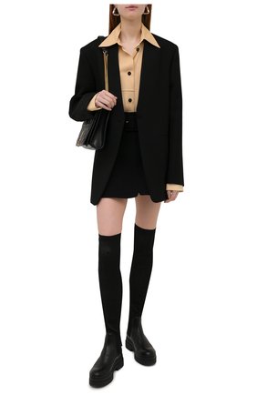 Женские комбинированные ботфорты REDVALENTINO черного цвета по цене 49650 руб., арт. WQ0S0G61/PHP | Фото 2 Женские комбинированные ботфорты REDVALENTINO черного цвета, арт. WQ0S0G61/PHP | Фото 2 (Каблук высота: Средний; Высота голенища: Высокие; Подошва: Платформа; Материал внутренний: Натуральная кожа; Каблук тип: Устойчивый)