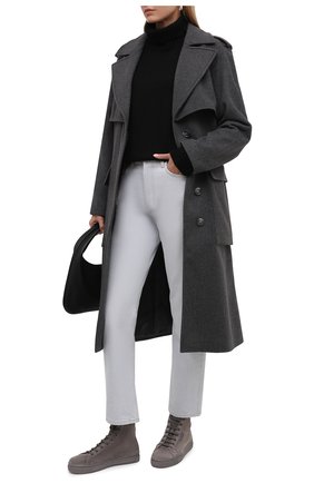 Женские замшевые кеды GIANVITO ROSSI серого цвета по цене 66000 руб., арт. S73270.W1GRE.SUCGRGE | Фото 2 Женские замшевые кеды GIANVITO ROSSI серого цвета, арт. S73270.W1GRE.SUCGRGE | Фото 2 (Материал внутренний: Натуральная кожа; Подошва: Платформа; Кросс-КТ: хайтопы)