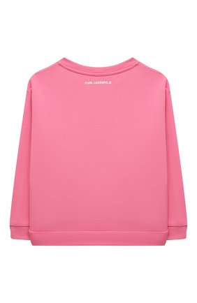 Детский хлопковый свитшот KARL LAGERFELD KIDS розового цвета по цене 12950 руб., арт. Z15338 | Фото 2 Детский хлопковый свитшот KARL LAGERFELD KIDS розового цвета, арт. Z15338 | Фото 2 (Рукава: Длинные; Материал внешний: Хлопок; Девочки Кросс-КТ: Свитшот-одежда; Ростовка одежда: 13 - 15 лет | 158 см, 5 лет | 110 см)