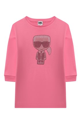 Детское хлопковое платье KARL LAGERFELD KIDS розового цвета по цене 15200 руб., арт. Z12190 | Фото 1 Детское хлопковое платье KARL LAGERFELD KIDS розового цвета, арт. Z12190 | Фото 1 (Материал внешний: Хлопок; Рукава: Длинные; Девочки Кросс-КТ: Платье-одежда; Случай: Повседневный; Ростовка одежда: 9 лет | 134 см, 12 лет | 152 см, 13 - 15 лет | 158 см, 5 лет | 110 см)