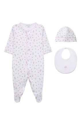 Детского комплект из трех предметов KISSY KISSY розового цвета по цене 7430 руб., арт. 243124 | Фото 1 Детского комплект из трех предметов KISSY KISSY розового цвета, арт. 243124 | Фото 1 (Материал внешний: Хлопок)
