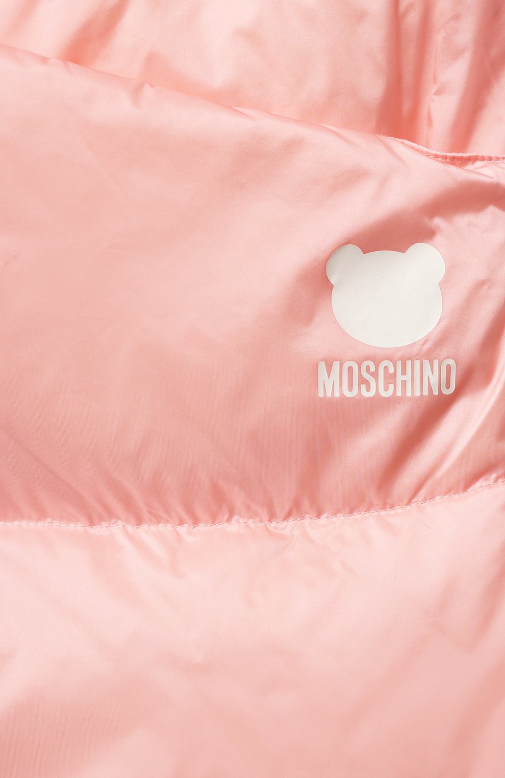 Детский пуховый конверт MOSCHINO розового цвета, арт. MME00D/L3A22 | Фото 3 (Материал: Текстиль, Синтетический материал)