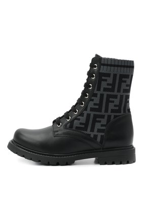 Детские кожаные ботинки FENDI черного цвета по цене 53950 руб., арт. JMR382/AEGP/32-39 | Фото 2 Детские кожаные ботинки FENDI черного цвета, арт. JMR382/AEGP/32-39 | Фото 2 (Материал внутренний: Натуральная кожа; Материал внешний: Кожа)