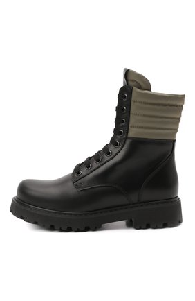 Детские кожаные ботинки FENDI черного цвета, арт. JMR337/AE8A/32-39 | Фото 2 (Материал утеплителя: Натуральный мех; Материал внешний: Кожа)