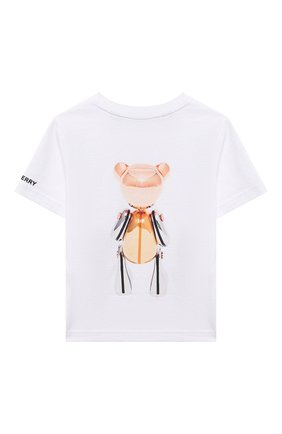 Детская хлопковая футболка BURBERRY белого цвета по цене 17000 руб., арт. 8044103 | Фото 2 Детская хлопковая футболка BURBERRY белого цвета, арт. 8044103 | Фото 2 (Материал внешний: Хлопок; Рукава: Короткие; Ростовка одежда: 10 - 11 лет | 140 - 146см, 12 лет | 152 см, 16 лет | 164 см, 3 года | 98 см, 4 года | 104 см, 6 лет | 116 см, 8 лет | 128 см)