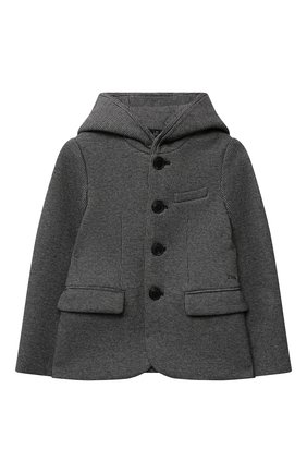 Детское хлопковое пальто EMPORIO ARMANI серого цвета по цене 28150 руб., арт. 6K4GJ4/1JVXZ | Фото 1 Детское хлопковое пальто EMPORIO ARMANI серого цвета, арт. 6K4GJ4/1JVXZ | Фото 1 (Рукава: Длинные; Материал подклада: Синтетический материал; Материал внешний: Хлопок)