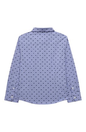 Детская хлопковая рубашка EMPORIO ARMANI голубого цвета по цене 10450 руб., арт. 6K4CD4/1NZRZ | Фото 2 Детская хлопковая рубашка EMPORIO ARMANI голубого цвета, арт. 6K4CD4/1NZRZ | Фото 2 (Рукава: Длинные; Материал внешний: Хлопок; Стили: Классический)