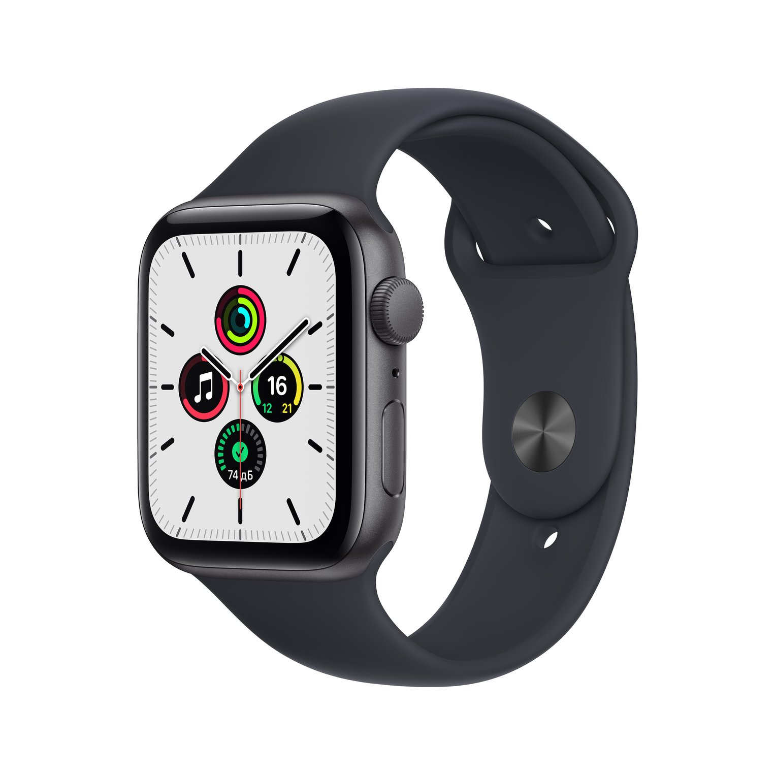 Смарт-часы apple watch se (2021) gps 44mm space gray aluminium case with midnight sport band APPLE  space gray цвета, арт. MKQ63RU/A | Фото 1 (Кросс-КТ: Деактивировано)