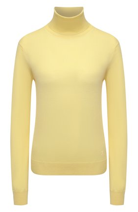 Женская шерстяная водолазка JIL SANDER желтого цвета, арт. JSWT753301-WTY20158 | Фото 1 (Материал внешний: Шерсть; Женское Кросс-КТ: Водолазка-одежда; Рукава: Длинные; Длина (для топов): Стандартные; Стили: Кэжуэл)