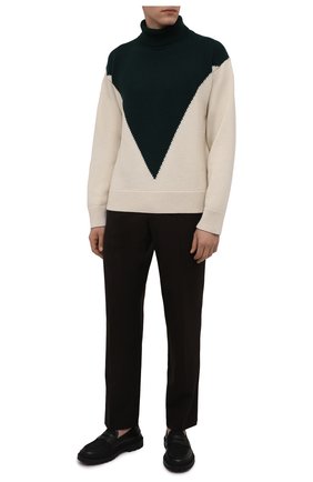 Мужской свитер из шерсти и кашемира JIL SANDER разноцветного цвета по цене 85950 руб., арт. JSMT752037-MTY21648 | Фото 2 Мужской свитер из шерсти и кашемира JIL SANDER разноцветного цвета, арт. JSMT752037-MTY21648 | Фото 2 (Материал внешний: Шерсть; Рукава: Длинные; Длина (для топов): Стандартные; Мужское Кросс-КТ: Свитер-одежда; Стили: Минимализм; Принт: С принтом)
