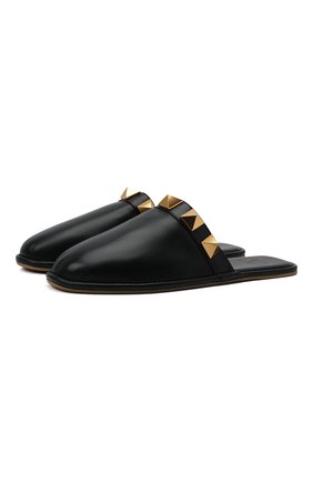 Женские кожаные сабо roman stud VALENTINO черного цвета по цене 42650 руб., арт. WW0S0DH3/YPK | Фото 1 Женские кожаные сабо roman stud VALENTINO черного цвета, арт. WW0S0DH3/YPK | Фото 1 (Материал внутренний: Натуральная кожа; Подошва: Плоская)