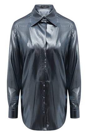 Женская рубашка DOLCE & GABBANA серебряного цвета по цене 94950 руб., арт. F5P07T/FJM9U | Фото 1 Женская рубашка DOLCE & GABBANA серебряного цвета, арт. F5P07T/FJM9U | Фото 1 (Длина (для топов): Удлиненные; Рукава: Длинные; Материал внешний: Синтетический материал, Шелк; Женское Кросс-КТ: Рубашка-одежда; Принт: Без принта; Стили: Романтичный)