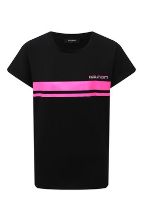Женская хлопковая футболка balmain x rossignol BALMAIN черного цвета по цене 38100 руб., арт. WF2EF010/B099 | Фото 1 Женская хлопковая футболка balmain x rossignol BALMAIN черного цвета, арт. WF2EF010/B099 | Фото 1 (Длина (для топов): Стандартные; Рукава: Короткие; Материал внешний: Хлопок; Женское Кросс-КТ: Футболка-одежда; Принт: С принтом; Стили: Спорт-шик)