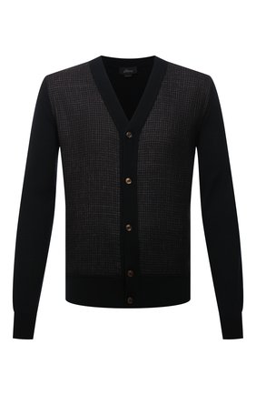 Мужской шерстяной кардиган BRIONI темно-синего цвета по цене 119500 руб., арт. UMS30L/01K20 | Фото 1 Мужской шерстяной кардиган BRIONI темно-синего цвета, арт. UMS30L/01K20 | Фото 1 (Длина (для топов): Стандартные; Материал внешний: Шерсть; Рукава: Длинные; Мужское Кросс-КТ: Кардиган-одежда; Стили: Кэжуэл)