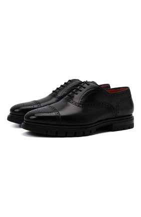 Мужские кожаные оксфорды SANTONI черного цвета по цене 61750 руб., арт. MCCG17916SM5EVRTN01 | Фото 1 Мужские кожаные оксфорды SANTONI черного цвета, арт. MCCG17916SM5EVRTN01 | Фото 1 (Материал внутренний: Натуральная кожа; Мужское Кросс-КТ: Броги-обувь; Стили: Классический)