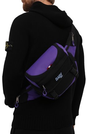 Мужская текстильная поясная сумка bally hike BALLY фиолетового цвета, арт. BHU004/17 | Фото 2 (Материал: Текстиль; Ремень/цепочка: На ремешке; Размер: medium; Случай: Повседневный; Стили: Спорт-шик)