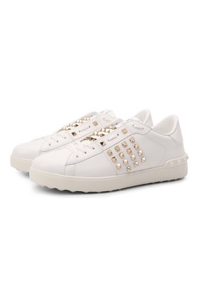 Мужские кожаные кеды rockstud untitled VALENTINO белого цвета по цене 78700 руб., арт. WY0S0E85/BHS | Фото 1 Мужские кожаные кеды rockstud untitled VALENTINO белого цвета, арт. WY0S0E85/BHS | Фото 1 (Подошва: Массивная; Материал внутренний: Натуральная кожа; Материал внешний: Кожа; Материал утеплителя: Без утеплителя; Стили: Классический; Длина стельки: 25,0, 25,6, 26,3, 26,6, 27,0, 27,3, 27,6, 28,0, 28,3, 28,6, 29,0, 29,6)
