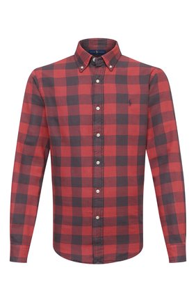 Мужская хлопковая рубашка POLO RALPH LAUREN красного цвета по цене 12950 руб., арт. 710853124/5034B | Фото 1 Мужская хлопковая рубашка POLO RALPH LAUREN красного цвета, арт. 710853124/5034B | Фото 1 (Длина (для топов): Стандартные; Материал внешний: Хлопок; Рукава: Длинные; Случай: Повседневный; Манжеты: На пуговицах; Воротник: Button down; Принт: Клетка; Стили: Кэжуэл)
