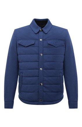 Мужская шерстяная куртка FIORONI синего цвета, арт. MTX23422G1 | Фото 1 (Рукава: Длинные; Материал внешний: Шерсть; Длина (верхняя одежда): Короткие; Материал подклада: Синтетический материал; Кросс-КТ: Куртка; Мужское Кросс-КТ: утепленные куртки, шерсть и кашемир; Стили: Кэжуэл)