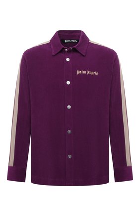 Мужская хлопковая рубашка PALM ANGELS фиолетового цвета по цене 54150 руб., арт. PMGA104F21FAB0043718 | Фото 1 Мужская хлопковая рубашка PALM ANGELS фиолетового цвета, арт. PMGA104F21FAB0043718 | Фото 1 (Материал внешний: Хлопок; Рукава: Длинные; Длина (для топов): Стандартные; Случай: Повседневный; Манжеты: На пуговицах; Воротник: Кент; Принт: С принтом; Стили: Спорт-шик)