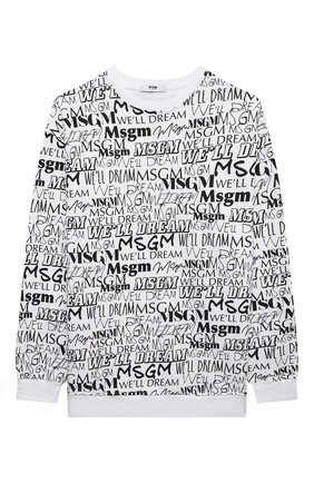 Детский хлопковый свитшот MSGM KIDS черно-белого цвета по цене 8605 руб., арт. MS027914 | Фото 1 Детский хлопковый свитшот MSGM KIDS черно-белого цвета, арт. MS027914 | Фото 1 (Материал внешний: Хлопок; Рукава: Длинные; Мальчики Кросс-КТ: Толстовка-одежда)