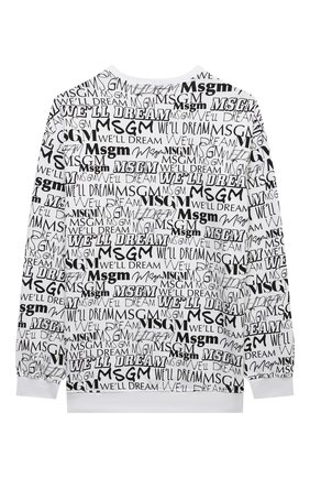 Детский хлопковый свитшот MSGM KIDS черно-белого цвета по цене 8605 руб., арт. MS027914 | Фото 2 Детский хлопковый свитшот MSGM KIDS черно-белого цвета, арт. MS027914 | Фото 2 (Материал внешний: Хлопок; Рукава: Длинные; Мальчики Кросс-КТ: Толстовка-одежда)