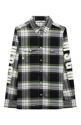 Детская хлопковая рубашка MSGM KIDS черно-белого цвета по цене 16200 руб., арт. MS027902 | Фото 1 Детская хлопковая рубашка MSGM KIDS черно-белого цвета, арт. MS027902 | Фото 1 (Материал внешний: Хлопок; Рукава: Длинные; Случай: Повседневный)