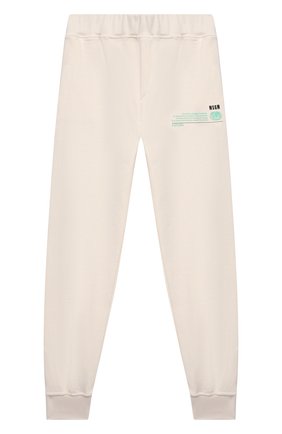 Детские хлопковые джоггеры MSGM KIDS белого цвета по цене 7995 руб., арт. MS027848 | Фото 1 Детские хлопковые джоггеры MSGM KIDS белого цвета, арт. MS027848 | Фото 1 (Материал внешний: Хлопок)