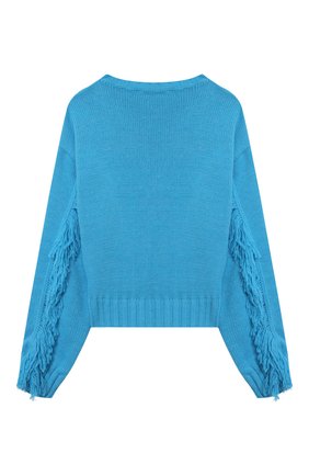 Детский пуловер MSGM KIDS голубого цвета по цене 12650 руб., арт. MS027822 | Фото 2 Детский пуловер MSGM KIDS голубого цвета, арт. MS027822 | Фото 2 (Материал внешний: Синтетический материал; Рукава: Длинные)