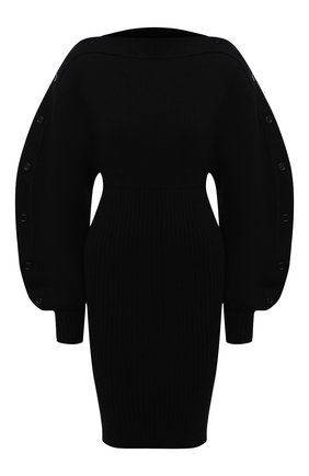 Женское шерстяное платье BOTTEGA VENETA черного цвета по цене 149000 руб., арт. 677420/V1F50 | Фото 1 Женское шерстяное платье BOTTEGA VENETA черного цвета, арт. 677420/V1F50 | Фото 1 (Материал внешний: Шерсть; Женское Кросс-КТ: Платье-одежда; Кросс-КТ: Трикотаж; Рукава: Длинные; Длина Ж (юбки, платья, шорты): Мини, До колена; Стили: Бохо; Случай: Повседневный)