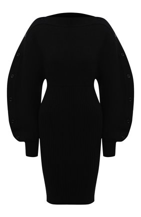 Женское шерстяное платье BOTTEGA VENETA черного цвета по цене 188500 руб., арт. 677420/V1F50 | Фото 1