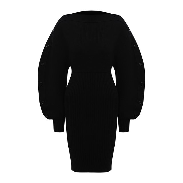 Шерстяное платье Bottega Veneta Чёрный 677420/V1F50 5601047