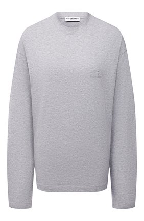 Женская хлопковый лонгслив BALENCIAGA серого цвета по цене 46000 руб., арт. 675050/TLVA6 | Фото 1 Женская хлопковый лонгслив BALENCIAGA серого цвета, арт. 675050/TLVA6 | Фото 1 (Длина (для топов): Стандартные; Рукава: Длинные; Материал внешний: Хлопок; Женское Кросс-КТ: Лонгслив-одежда; Стили: Спорт-шик; Принт: Без принта)