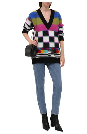 Женский свитер DOLCE & GABBANA разноцветного цвета, арт. FXE67T/JCMN4 | Фото 2 (Материал внешний: Шерсть, Кашемир; Длина (для топов): Удлиненные; Рукава: Длинные; Стили: Кэжуэл; Женское Кросс-КТ: Свитер-одежда)