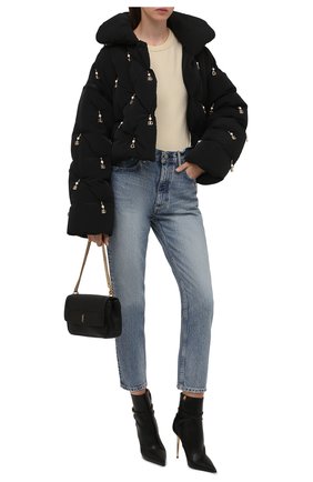 Женская пуховая куртка DOLCE & GABBANA черного цвета по цене 376500 руб., арт. F9J22Z/G7YZW | Фото 2 Женская пуховая куртка DOLCE & GABBANA черного цвета, арт. F9J22Z/G7YZW | Фото 2 (Материал утеплителя: Пух и перо; Материал подклада: Синтетический материал; Длина (верхняя одежда): Короткие; Рукава: Длинные; Материал внешний: Синтетический материал; Стили: Гламурный; Кросс-КТ: Куртка; Женское Кросс-КТ: Пуховик-куртка)